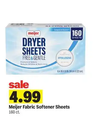 Meijer Meijer Fabric Softener Sheets offer
