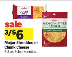 Meijer Meijer Shredded or Chunk Cheese offer