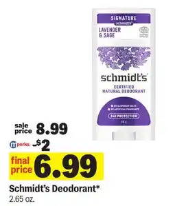 Meijer Schmidt's Deodorant offer