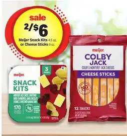 Meijer Meijer Snack Kits 4.5 oz. or Cheese Sticks 9 oz offer