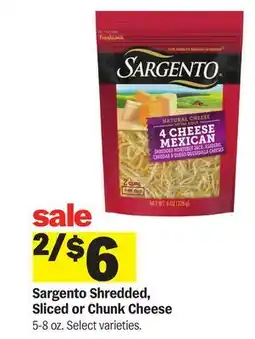 Meijer Sargento Shredded, Sliced or Chunk Cheese offer