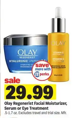 Meijer Olay Regenerist Facial Moisturizer, Serum or Eye Treatment offer