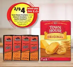 Meijer Town House Crackers 13.8 oz., Cheez-It Crackers 7 oz. or Austin Crackers 11 oz offer