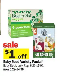 Meijer Baby Food Variety Packs offer