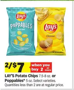 Meijer LAY'S Potato Chips 7.5-8 oz. or Poppables* 5 oz offer