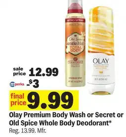 Meijer Olay Premium Body Wash or Secret or Old Spice Whole Body Deodorant offer