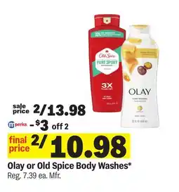 Meijer Olay or Old Spice Body Washes offer