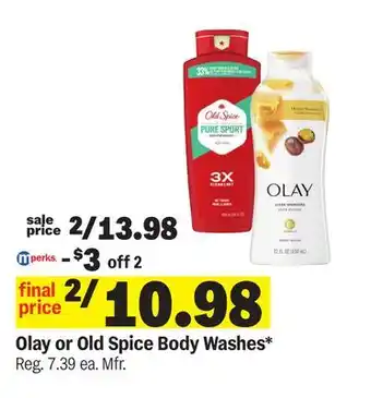 Meijer Olay or Old Spice Body Washes offer