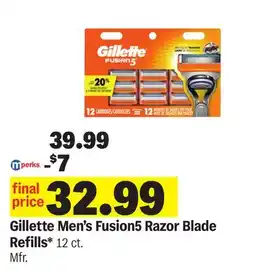 Meijer Gillette Men's Fusion5 Razor Blade Refills offer