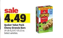Meijer Quaker Value Pack Chewy Granola Bars offer