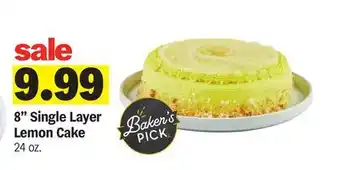 Meijer 8 Single Layer Lemon Cake offer