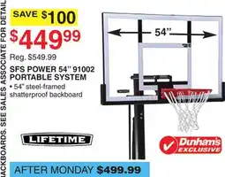 Dunham's Sports LIFETIME SFS POWER 54 91002 PORTABLE SYSTEM offer
