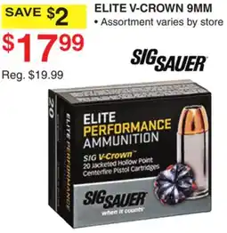 Dunham's Sports SIG SAUER ELITE V-CROWN 9MM offer