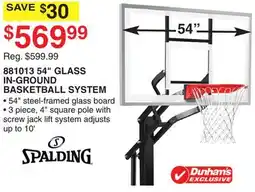 Dunham's Sports 881013 54 GLASS IN-GROUND BASKETBALL SYSTEM offer