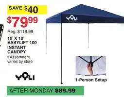 Dunham's Sports YOLI 10' X 10' EASYLIFT 100 INSTANT CANOPY offer