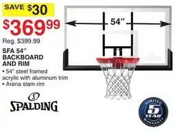 Dunham's Sports SFA 54 BACKBOARD AND RIM offer