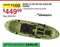 Dunham's Sports BOSS 10 SS SIT-ON ANGLER KAYAK offer