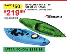 Dunham's Sports EXPLORER 10.4 SIT-IN OR SIT-ON KAYAK offer