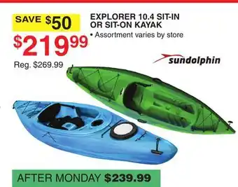Dunham's Sports EXPLORER 10.4 SIT-IN OR SIT-ON KAYAK offer