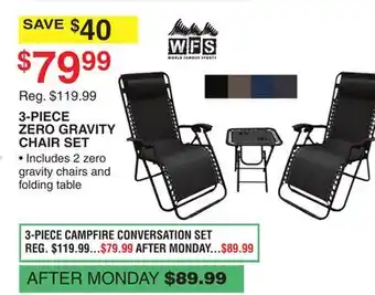 Dunham's Sports 3-PIECE ZERO GRAVITY CHAIR SET offer