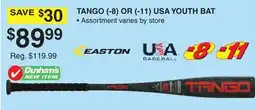 Dunham's Sports TANGO (8) OR (- 11) USA YOUTH BAT offer