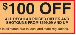 Dunham's Sports ALL REGULAR PRICED RIFLES AND SHOTGUNS offer