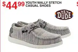 Dunham's Sports HEY DUDE YOUTH WALLY STETCH CASUAL SHOES offer