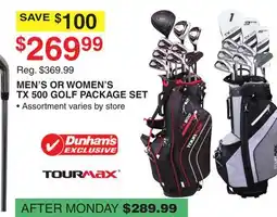 Dunham's Sports MEN'S OR WOMEN'S TX 500 GOLF PACKAGE SET offer