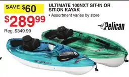 Dunham's Sports PELICAN ULTIMATE 100NXT SIT-IN OR SIT-ON KAYAK offer