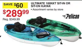 Dunham's Sports PELICAN ULTIMATE 100NXT SIT-IN OR SIT-ON KAYAK offer