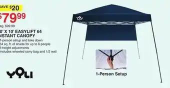 Dunham's Sports YOLI 10' X 10' EASYLIFT 64 NSTANT CANOPY offer