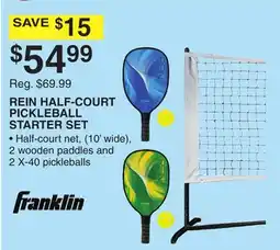 Dunham's Sports FRANKLIN REIN HALF-COURT PICKLEBALL STARTER SET offer