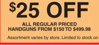 Dunham's Sports ALL REGULAR PRICED HANDGUNS offer