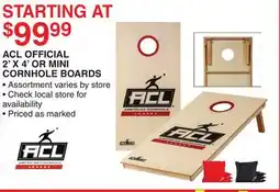 Dunham's Sports ACL OFFICIAL 2' X 4' OR MINI CORNHOLE BOARDS offer