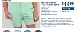 Dunham's Sports MEN'S COMFORT TECH CHINO SHORTS offer