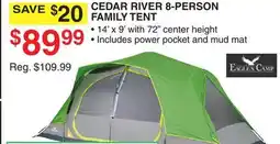 Dunham's Sports CEDAR RIVER 8-PERSON FAMILY TENT offer