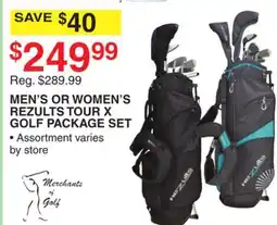 Dunham's Sports MEN'S OR WOMEN'S REZULTS TOUR X GOLF PACKAGE SET offer