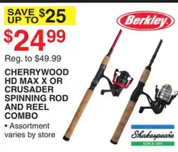 Dunham's Sports CHERRYWOOD HD MAX X OR CRUSADER SPINNING ROD AND REEL COMBO offer