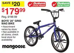 Dunham's Sports BOYS' 20 GRID MAG BIKE offer
