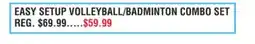 Dunham's Sports EASY SETUP VOLLEYBALL/BADMINTON COMBO SET offer