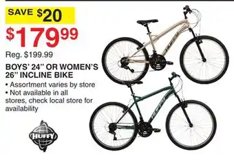Dunham's Sports BOYS' 24 OR WOMEN'S 26 INCLINE BIKE offer