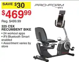 Dunham's Sports 325 CSX RECUMBENT BIKE offer