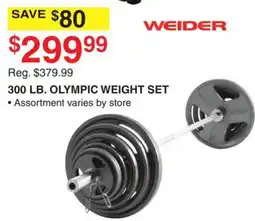 Dunham's Sports 300 LB. OLYMPIC WEIGHT SET offer