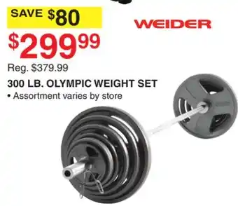 Dunham's Sports 300 LB. OLYMPIC WEIGHT SET offer
