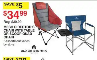 Dunham's Sports MESH DIRECTOR'S CHAIR WITH TABLE OR SCOOP QUAD CHAIR offer