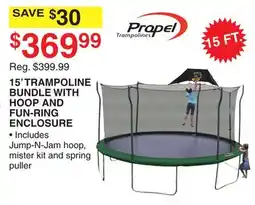 Dunham's Sports 15' TRAMPOLINE BUNDLE WITH HOOP AND FUN-RING ENCLOSURE offer