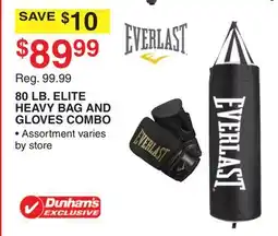 Dunham's Sports 80 LB. ELITE HEAVY BAG AND GLOVES COMBO offer