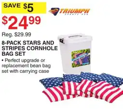 Dunham's Sports 8-PACK STARS AND STRIPES CORNHOLE BAG SET offer