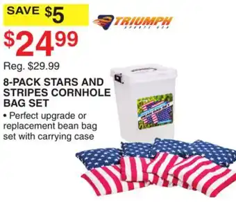 Dunham's Sports 8-PACK STARS AND STRIPES CORNHOLE BAG SET offer