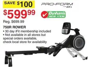 Dunham's Sports 750R ROWER offer